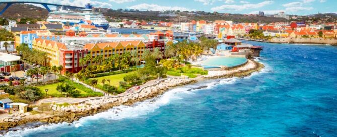 Aerial Panorama of Willemstad Town, Curacao