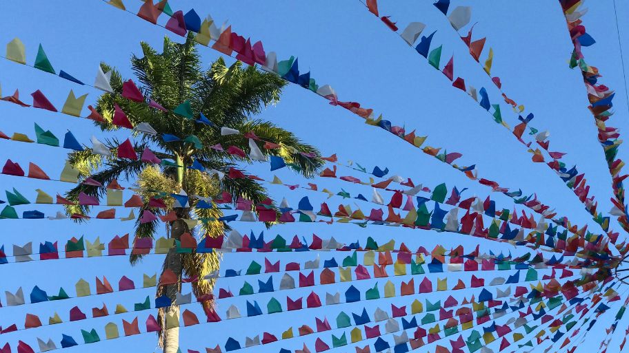 Festa Junina Pelourinho Salvador Bahia São João flags palm tree