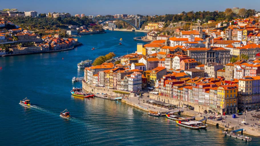 Porto, Portugal old town on the Douro River.