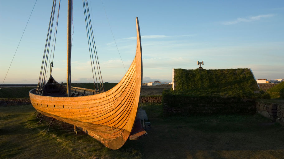 Medieval viking boat reconstruction Iceland
