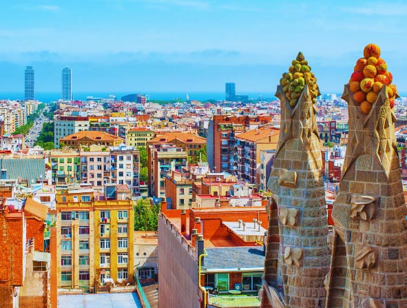 Cityscape in Barcelona Spain