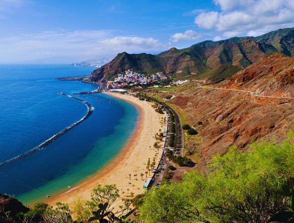 View of Las Teresitas Beach, in Tenerife, Spain